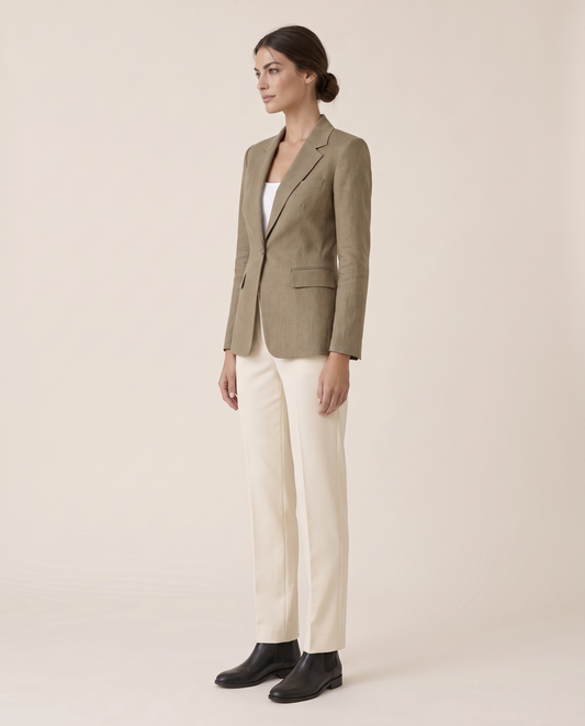 Taormina Lightweight Notched Lapel Blazer — three-quarter view