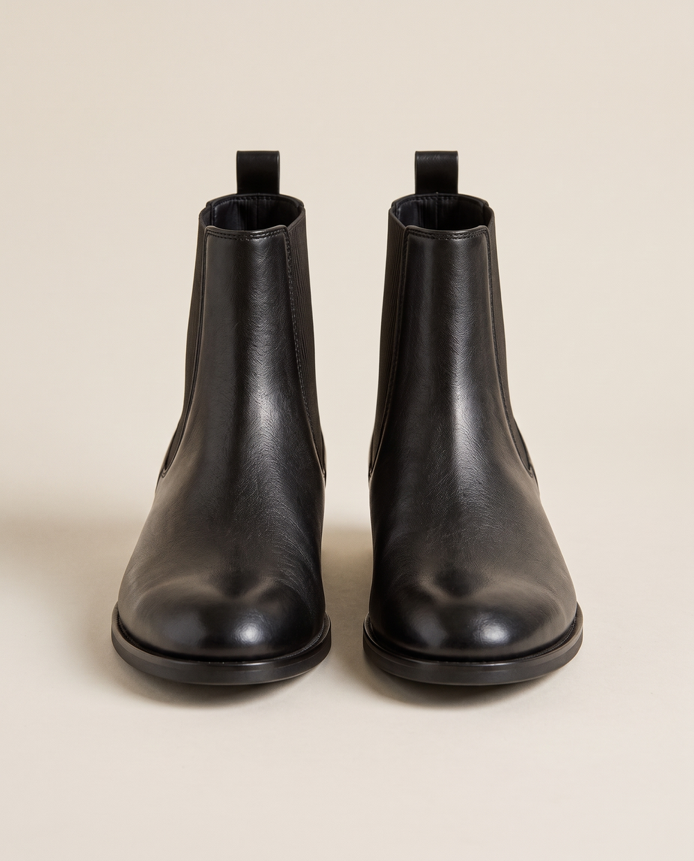 Leather Chelsea Boots with Rounded Toe — pair, studio