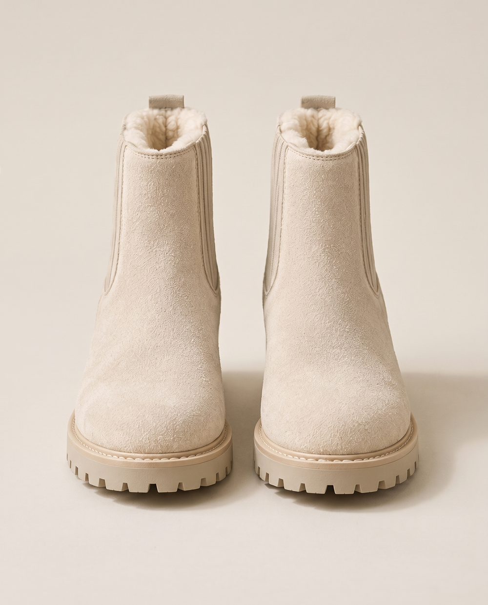 Fleece-Lined Chelsea Boots — pair, studio