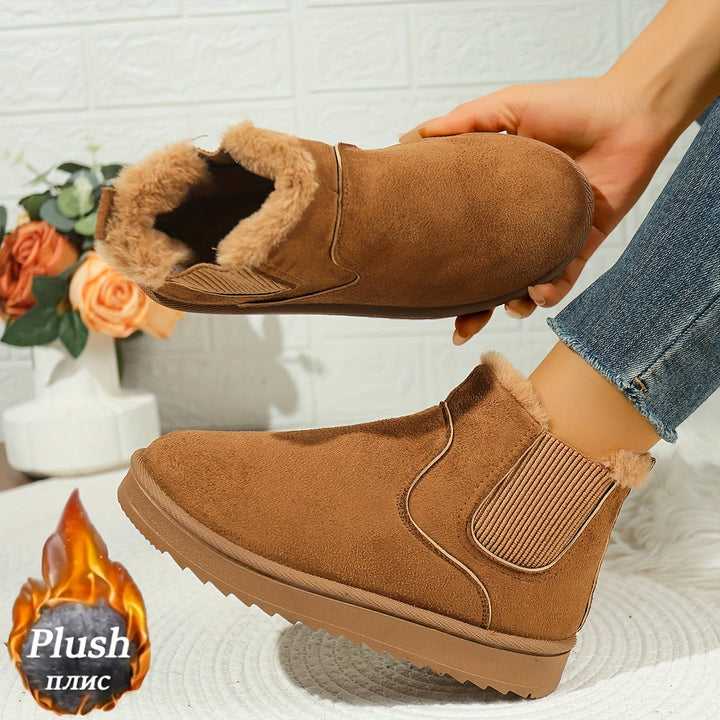Women's Platform Ankle Boots, Fleece Lined Warm Winter Booties