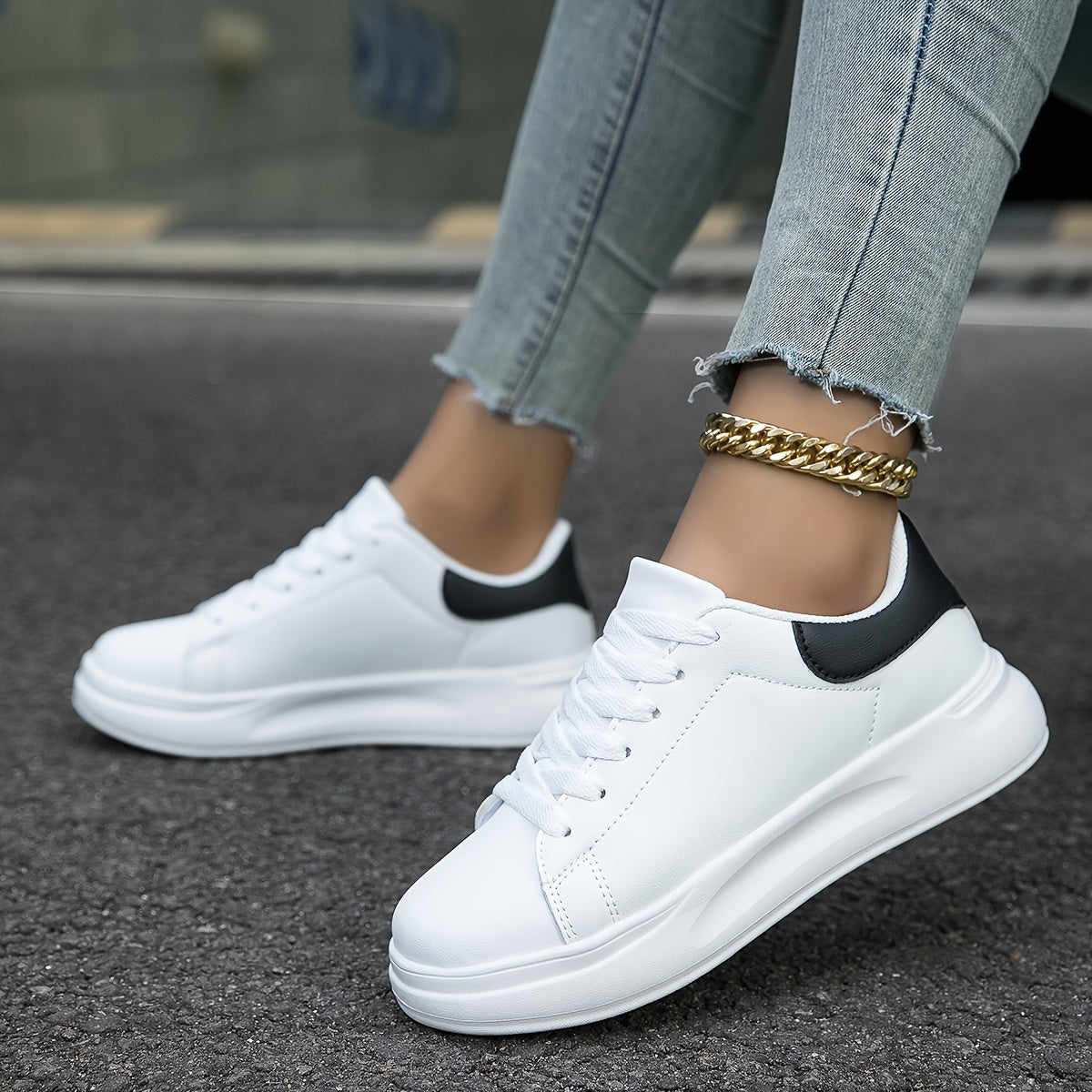 Women's Breathable Mesh Lace-Up Sneakers with Memory Foam Insole, view 7