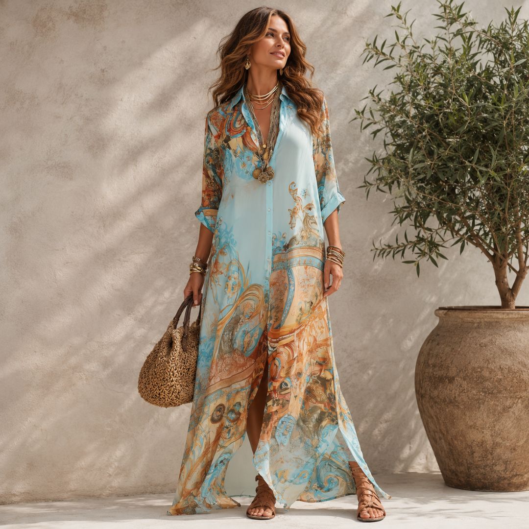 Women's Multicolor Print Lightweight Maxi Dress