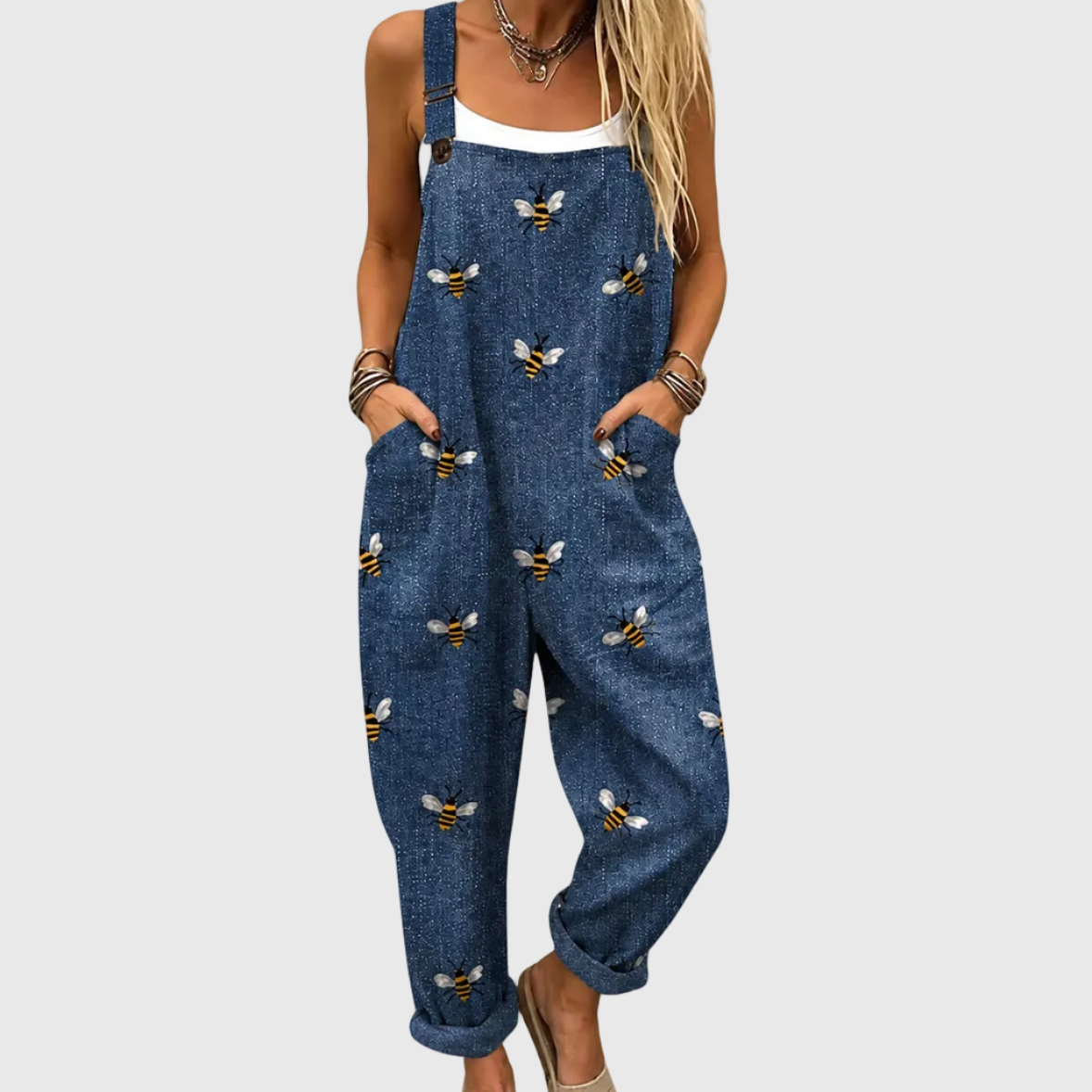 Estelle Printed Wide-Leg Jumpsuit with Adjustable Straps