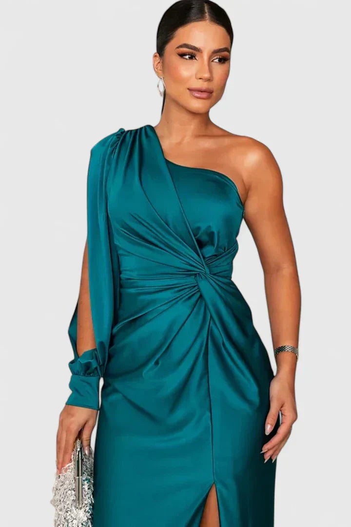 Women's One-Shoulder Figure-Following Maxi Gown, view 2