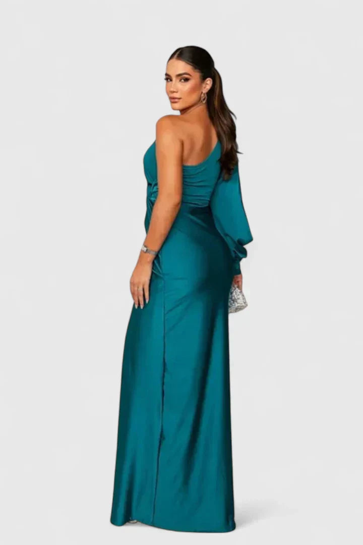 Women's One-Shoulder Figure-Following Maxi Gown, view 3