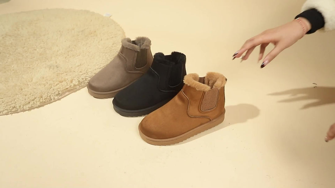 Women's Platform Ankle Boots, Fleece Lined Warm Winter Booties