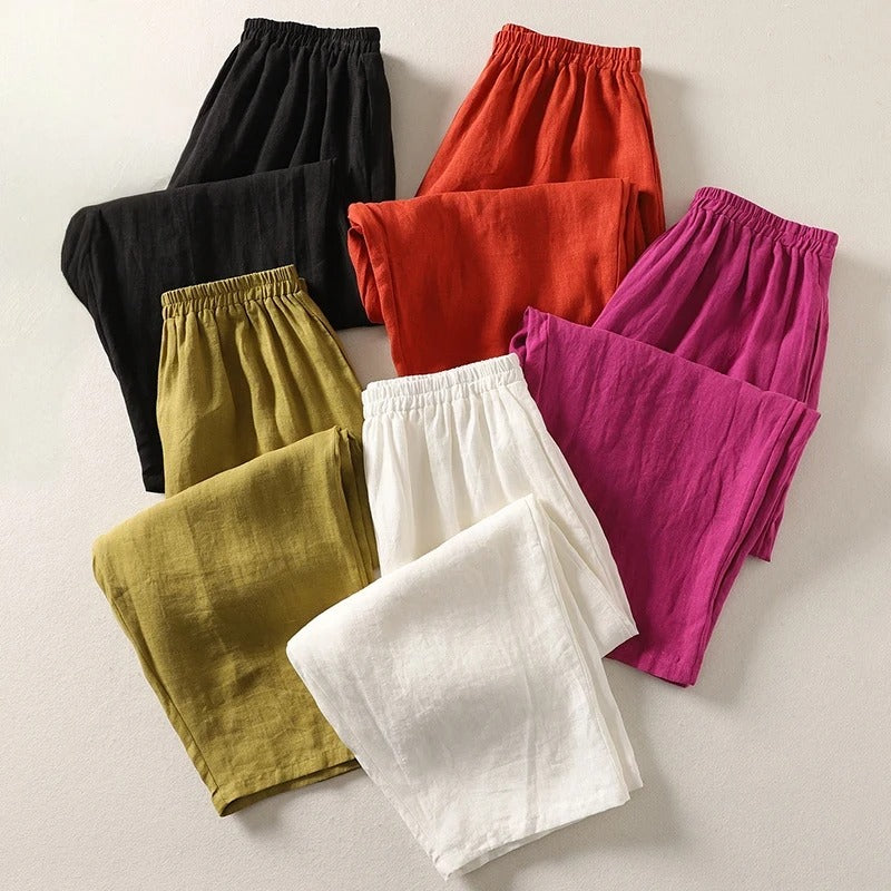 Women's Flowy Cotton-Linen Relaxed Pants