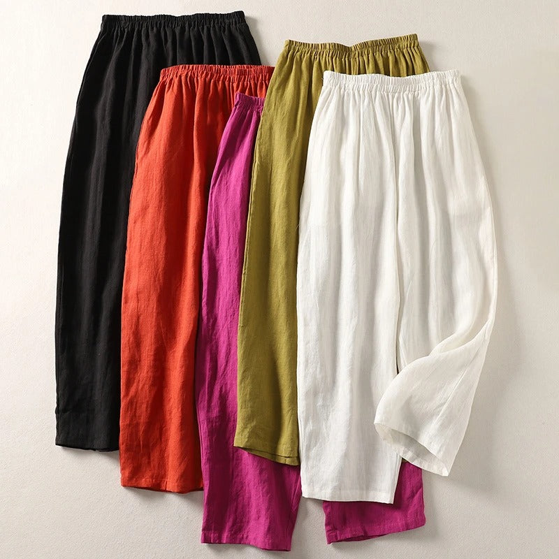 Women's Flowy Cotton-Linen Relaxed Pants, view 2