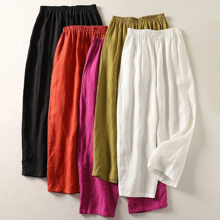 Amalia™ — Flowy cotton and linen trousers