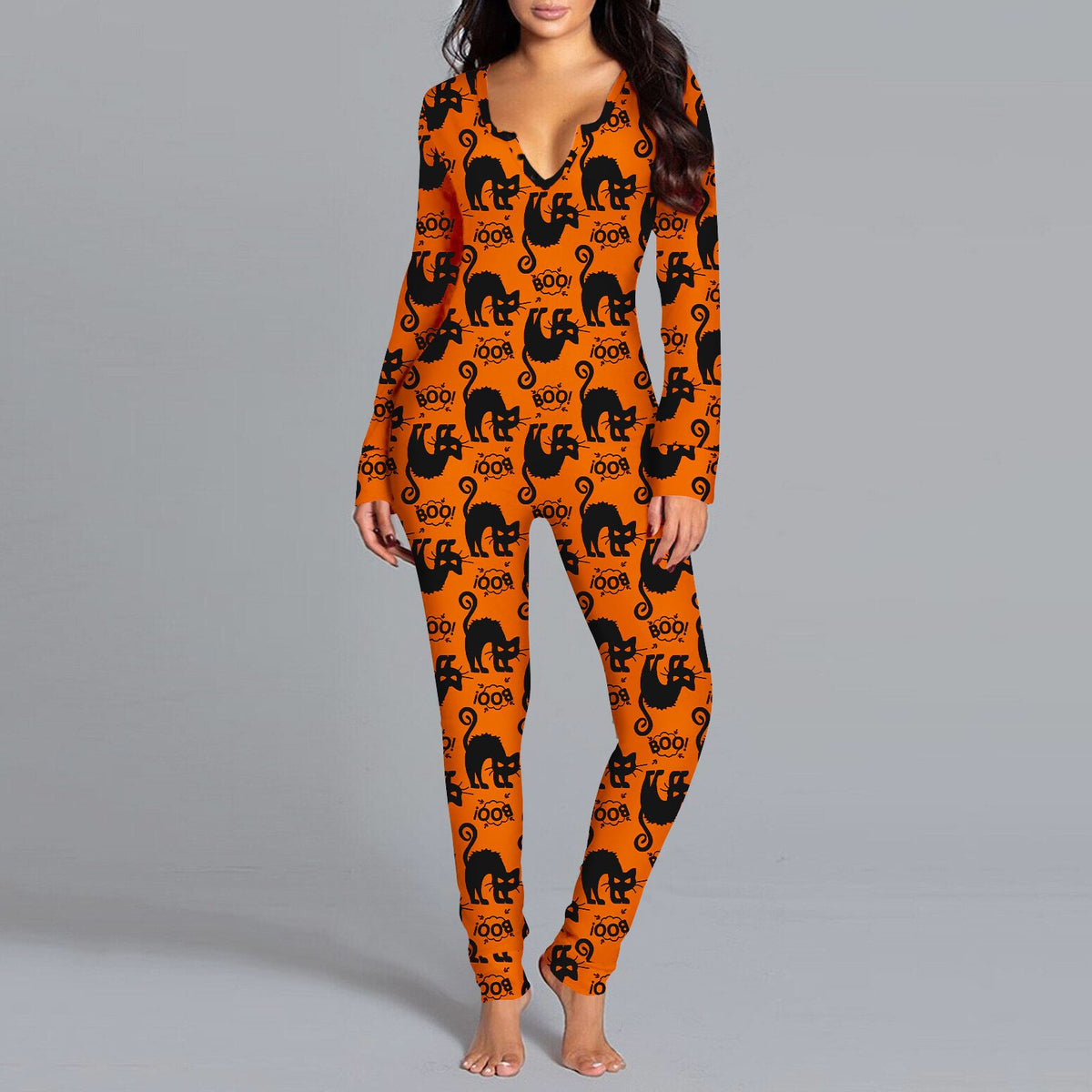 Black Cat Society Halloween Jumpsuit for Women