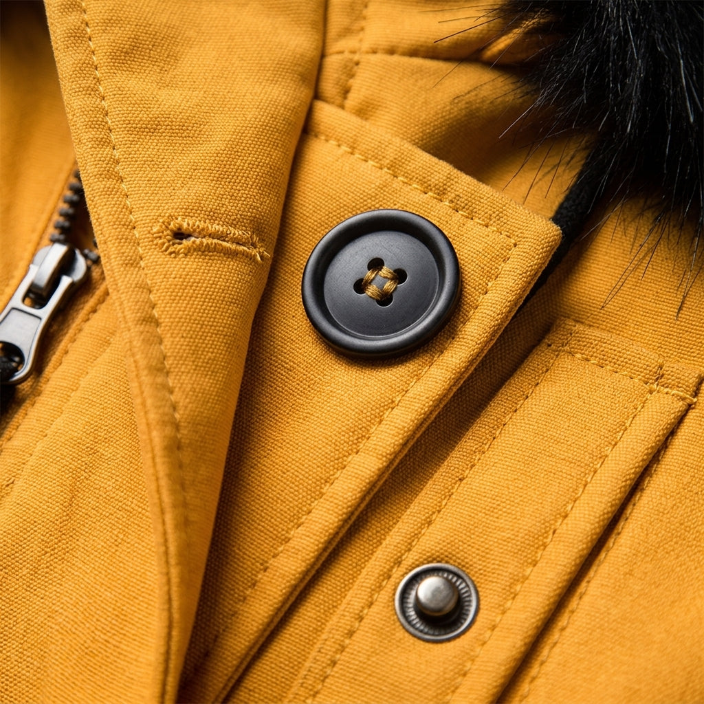 Women's Hooded Parka Jacket with Flap Pockets and Full Zip, view 2