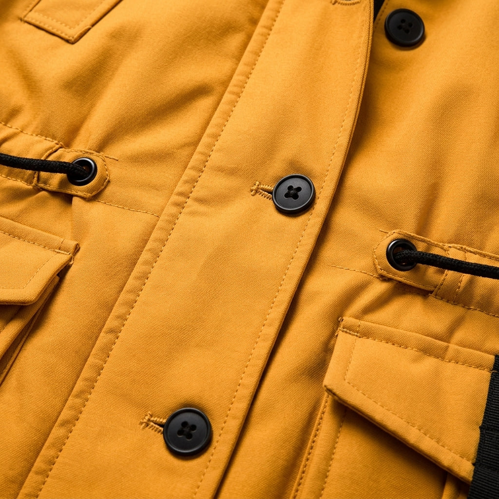 Women's Hooded Parka Jacket with Flap Pockets and Full Zip, view 3