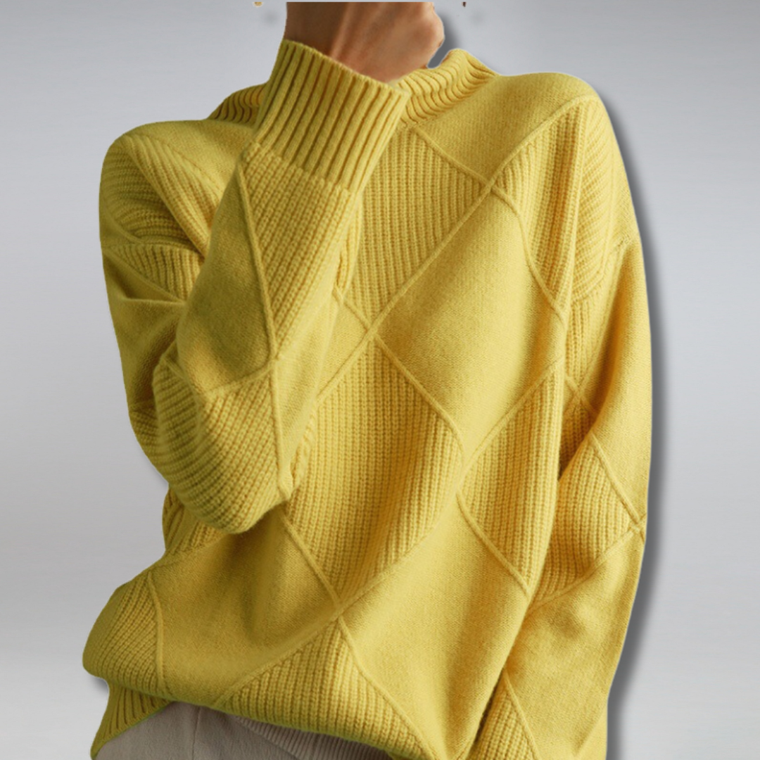 Women's Turtleneck Sweater, Soft Knit Long Sleeve Pullover Top