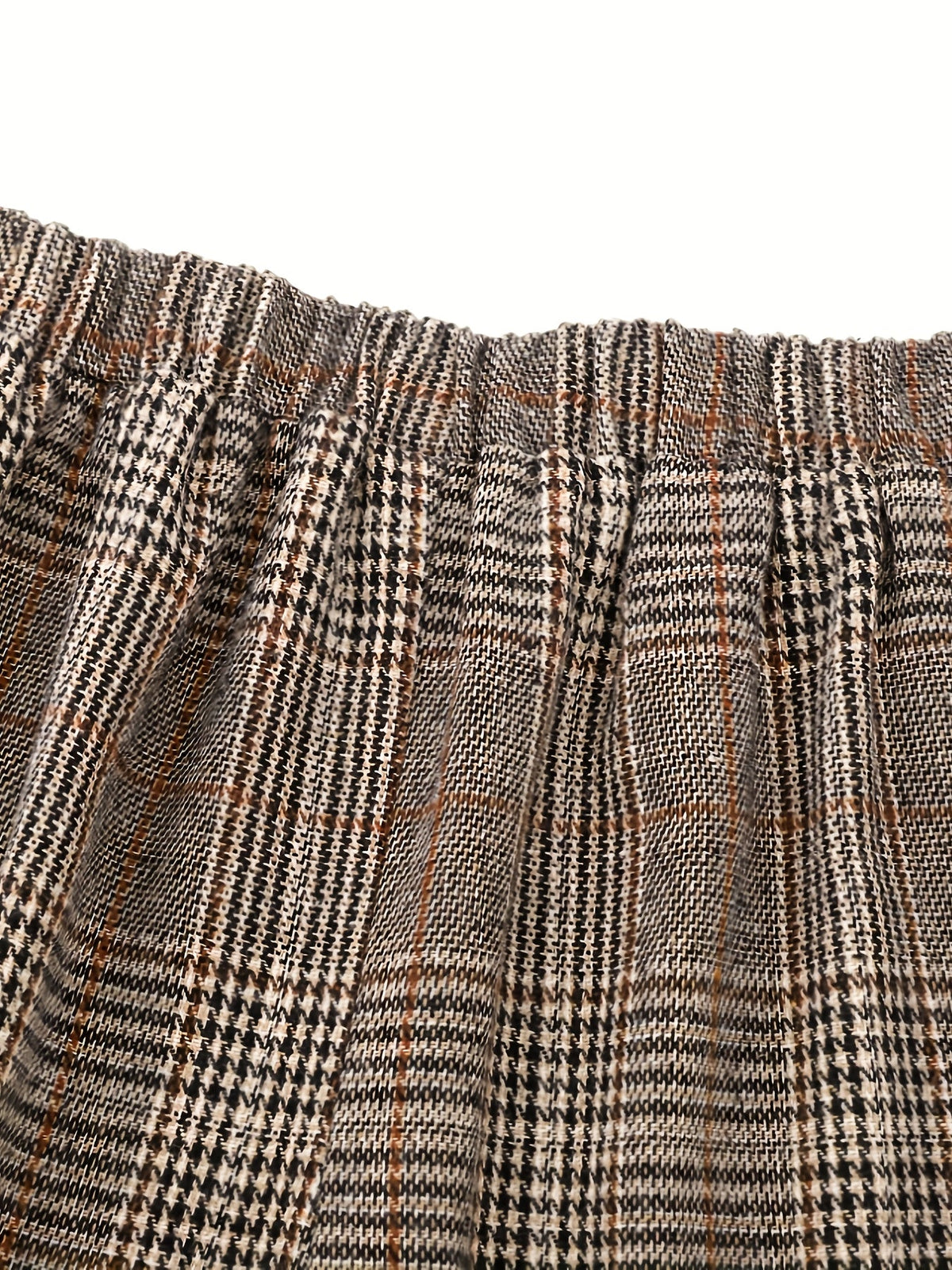 Women's Plaid High-Waisted Wide-Leg Pants, view 5