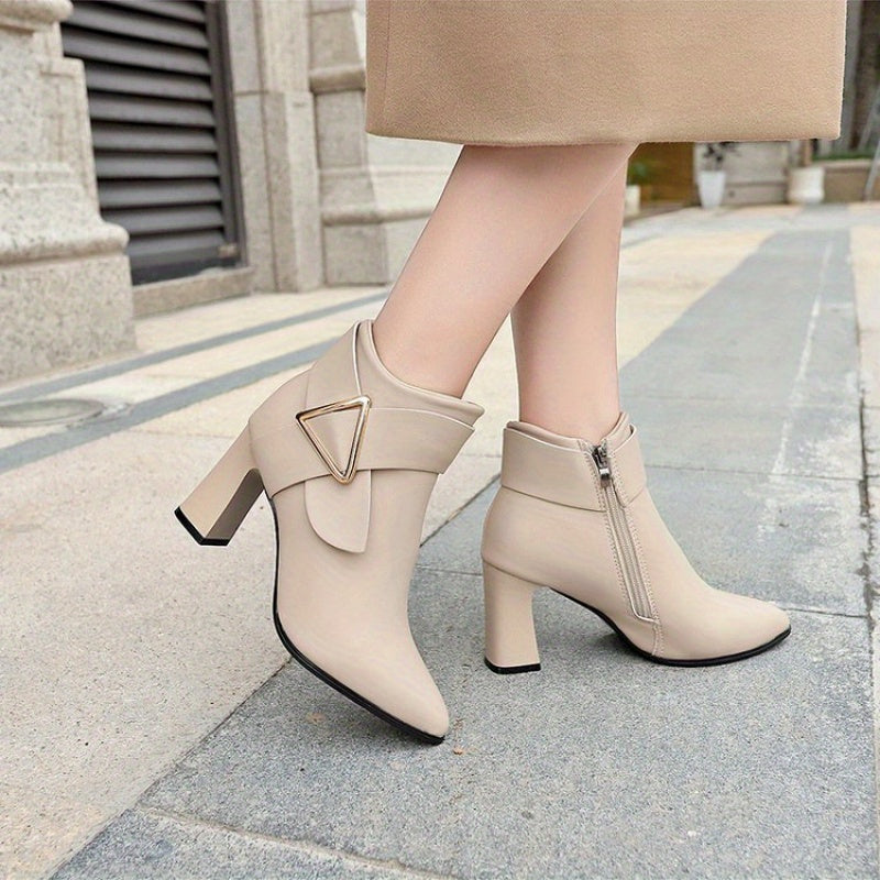 Women's Pointed-Toe Heeled Chelsea Ankle Boots, view 2