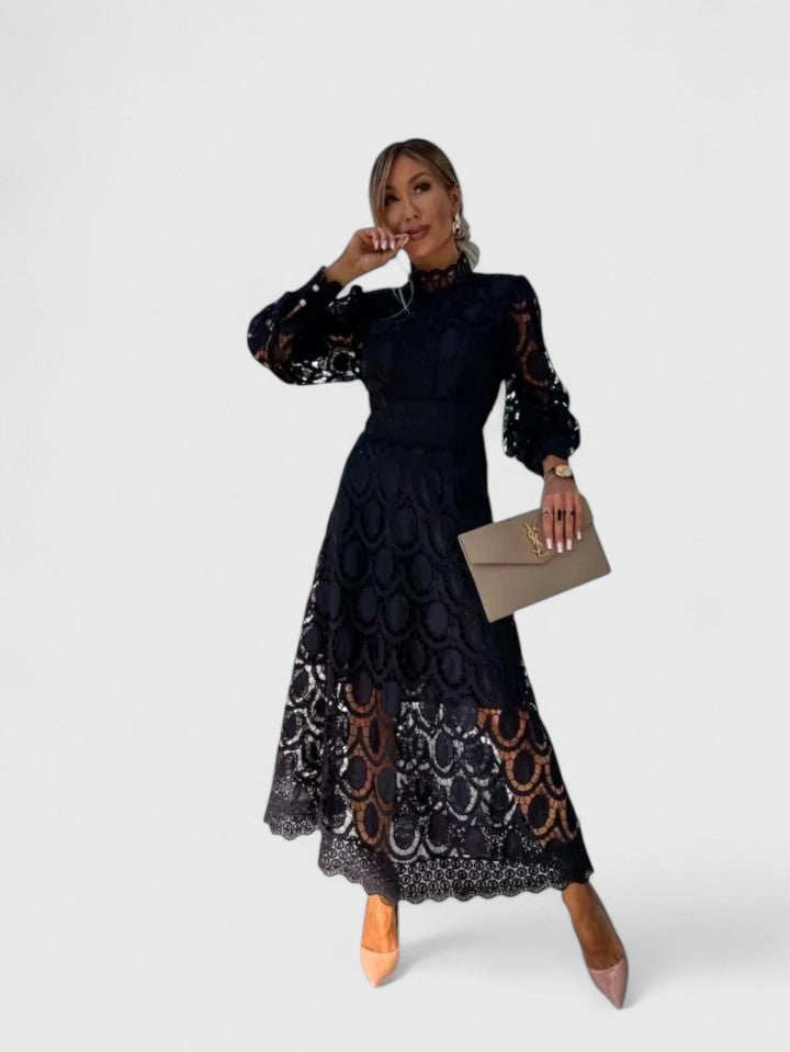 Women's Elegant Formal Wedding Guest Dress in Black