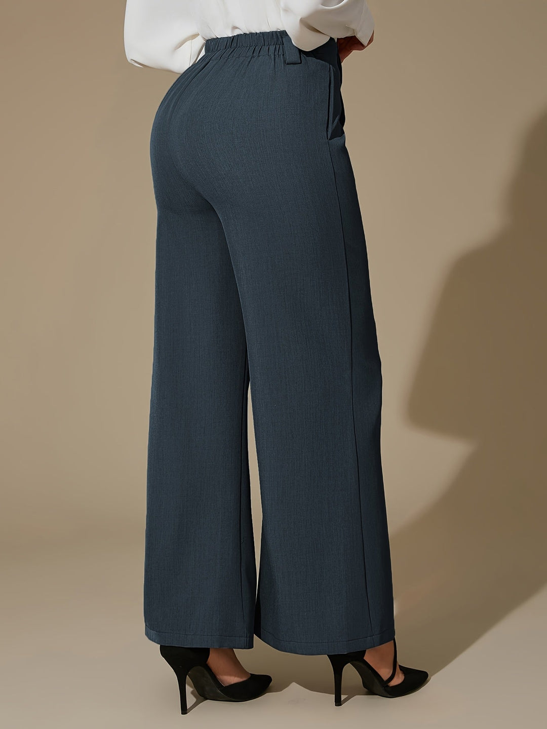 Women's Wide Leg Trousers, Side Slit High Waisted Flowy Pants