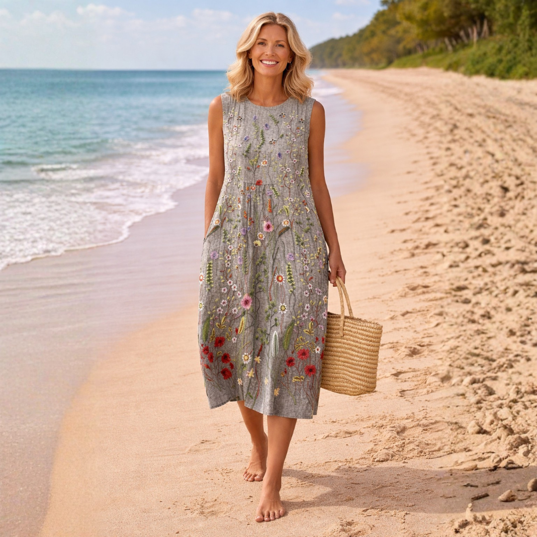 Women's Wildflower Floral Relaxed Midi Sundress, view 2
