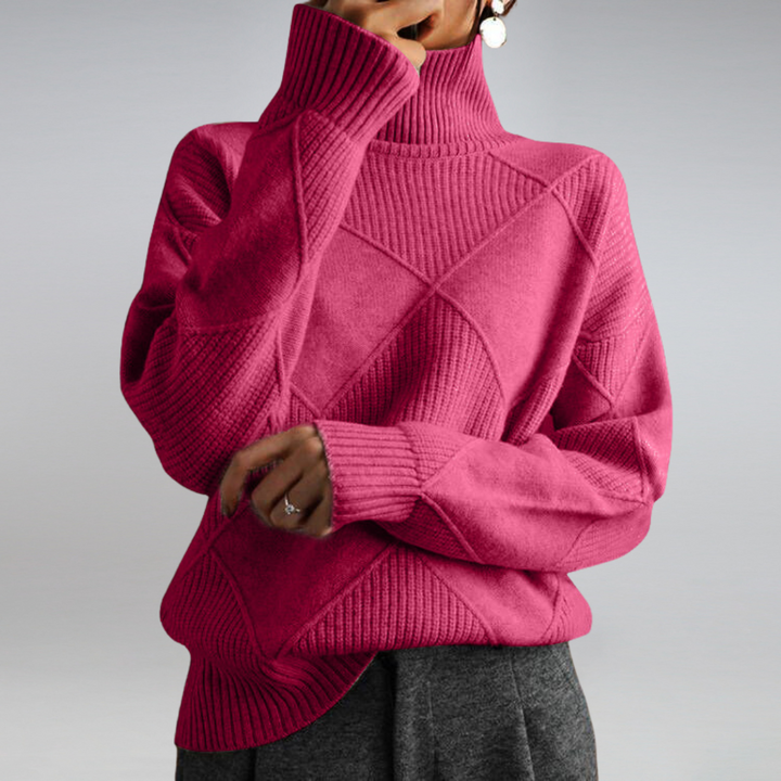 Women's Turtleneck Sweater, Soft Knit Long Sleeve Pullover Top