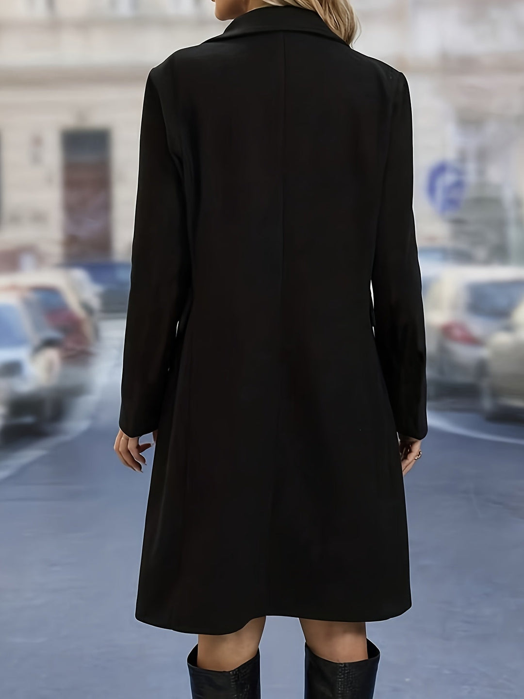 Women's Trench Coat, Classic Button Front Straight Long Jacket