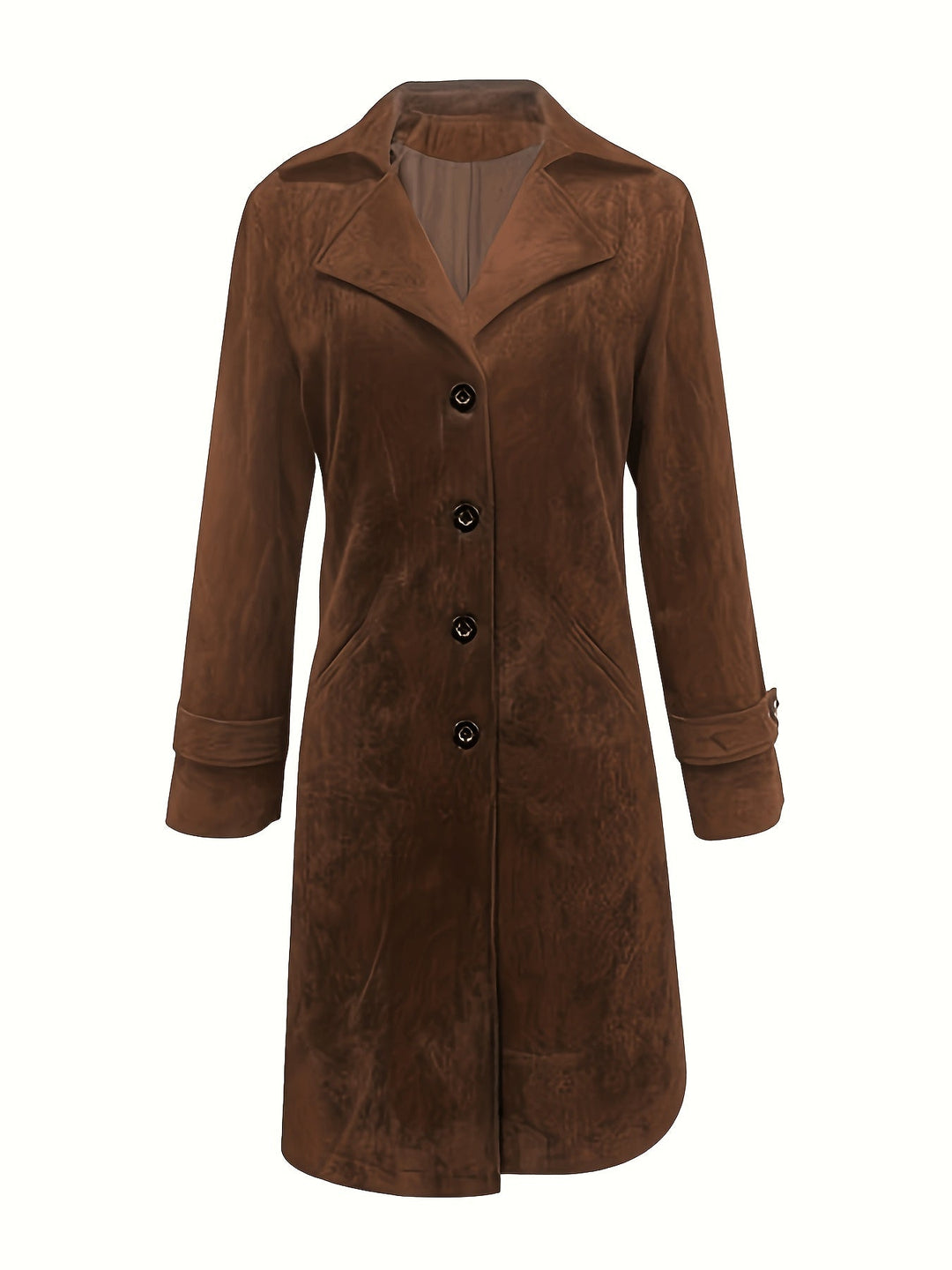 Women's Longline Coat, Tailored Straight Cut Winter Overcoat