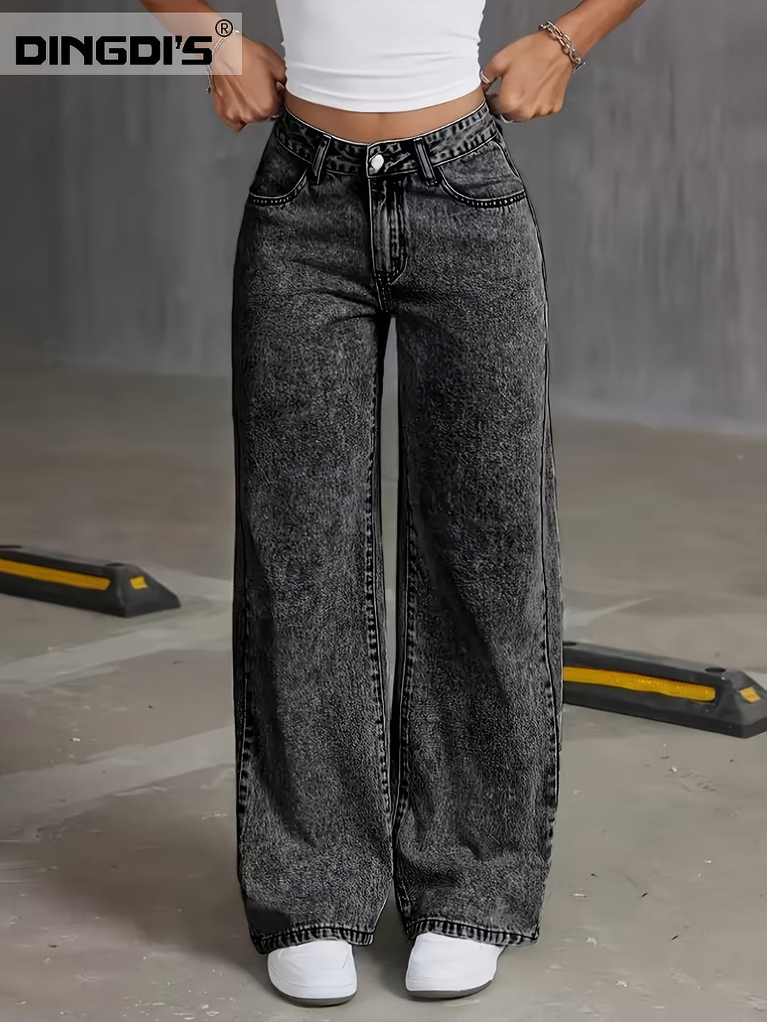 Women's Wide Leg Jeans, High Waisted Relaxed Fit Denim Trousers