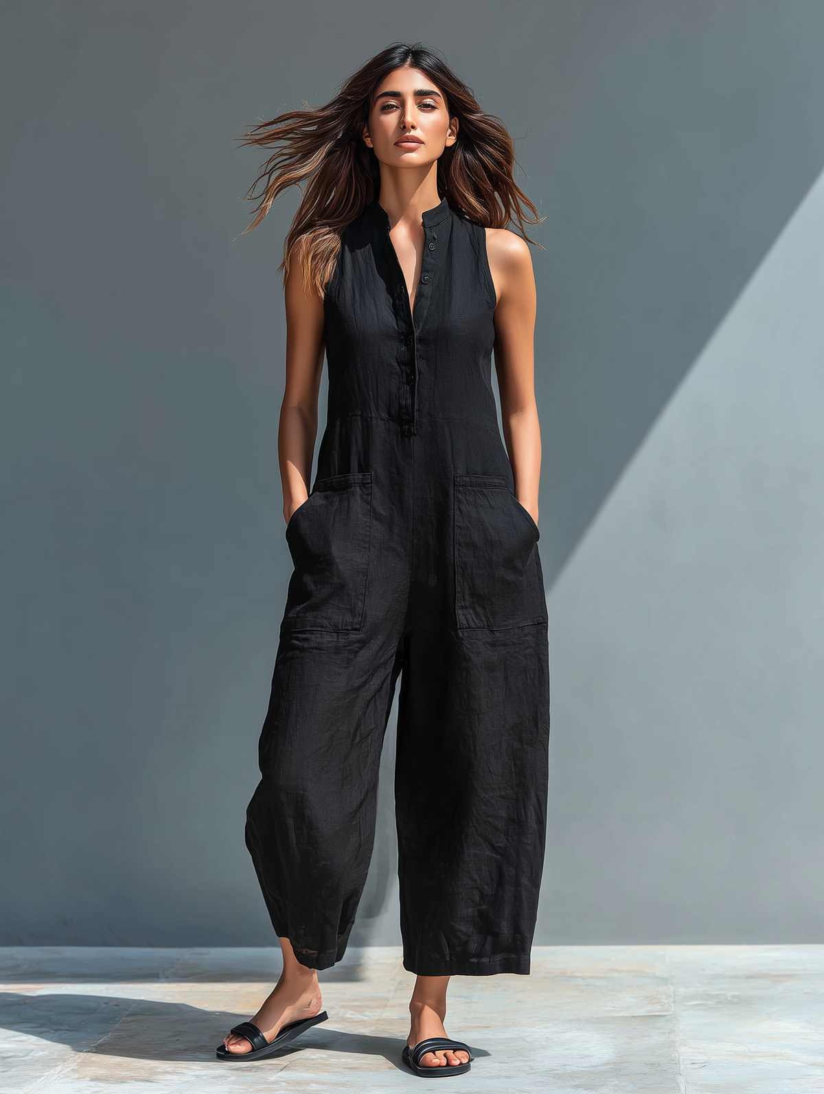 Women's Relaxed-Fit Casual Overall Set, view 5