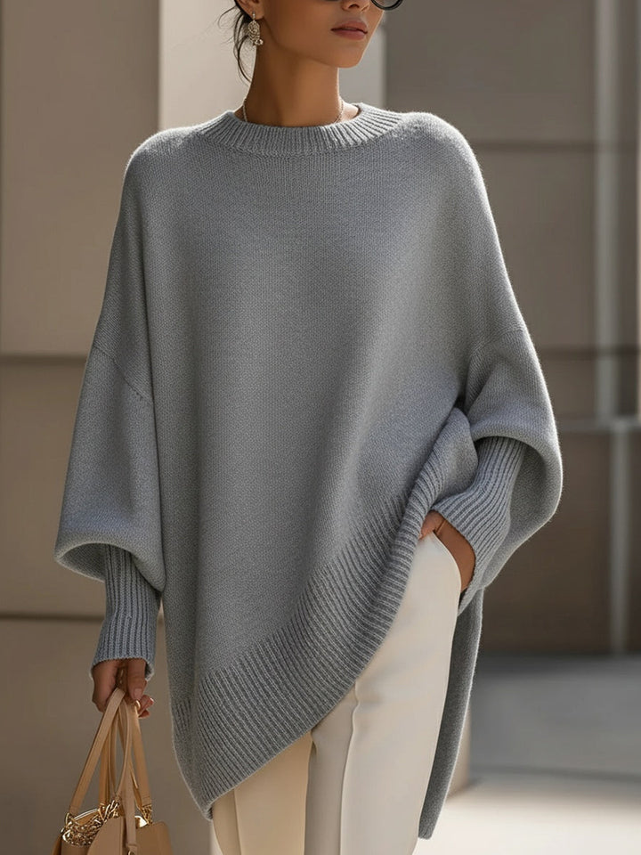 Women's Oversized Wool Blend Sweater, Dropped Shoulder Knit Pullover
