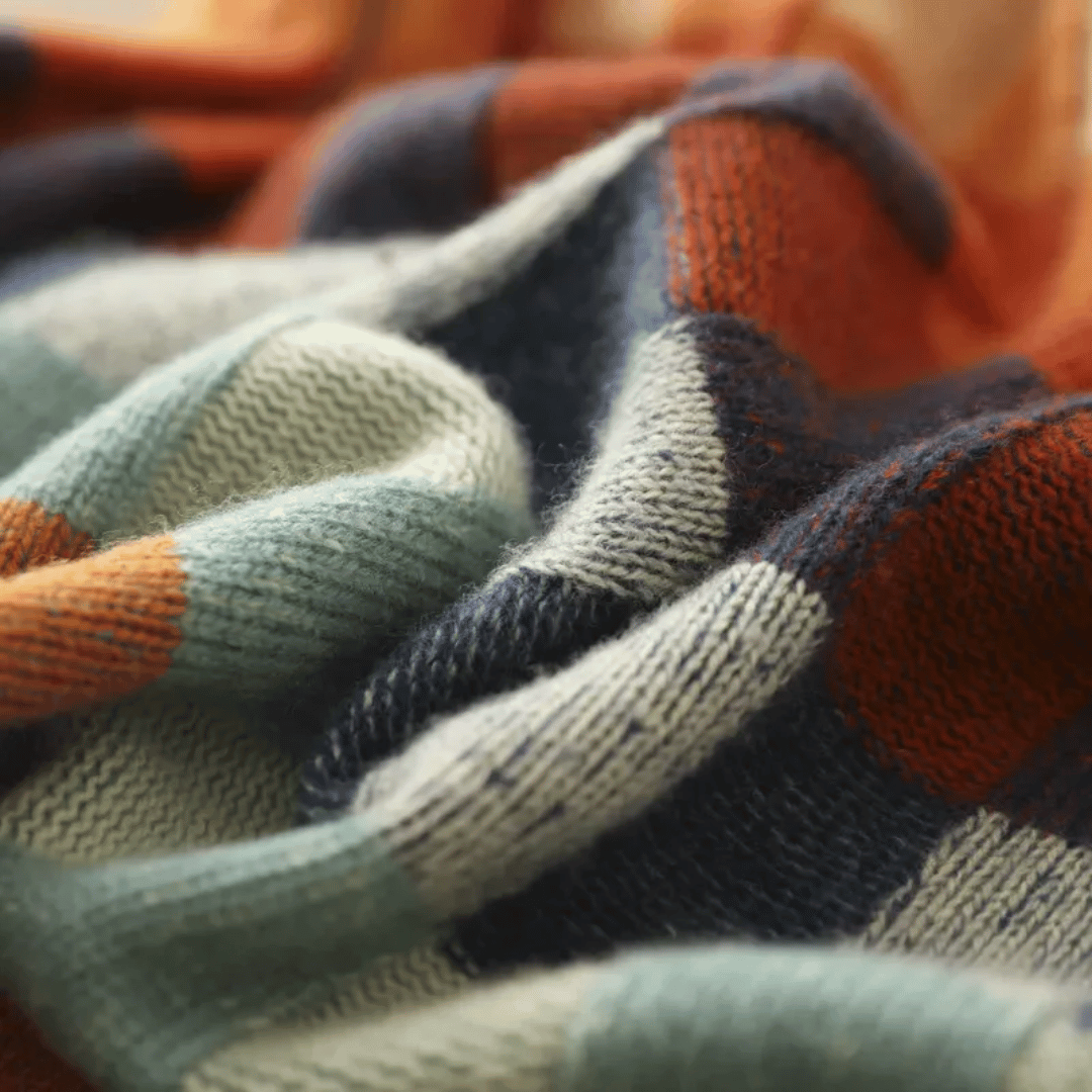 Women's Cashmere Sweater, Patchwork Turtleneck Knit Pullover