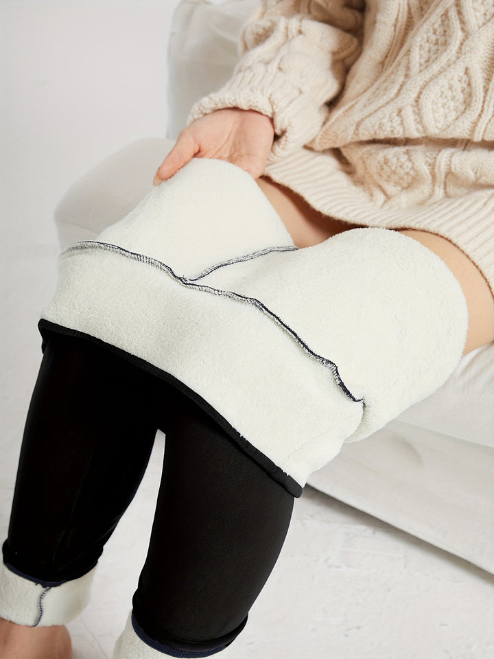 Women's Fleece Lined Leggings, High Waisted Warm Winter Tights