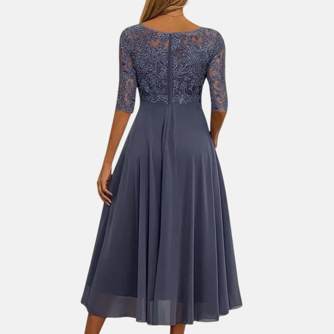 Women's Elegant Lace-Detail Dress with Relaxed Fit, view 3