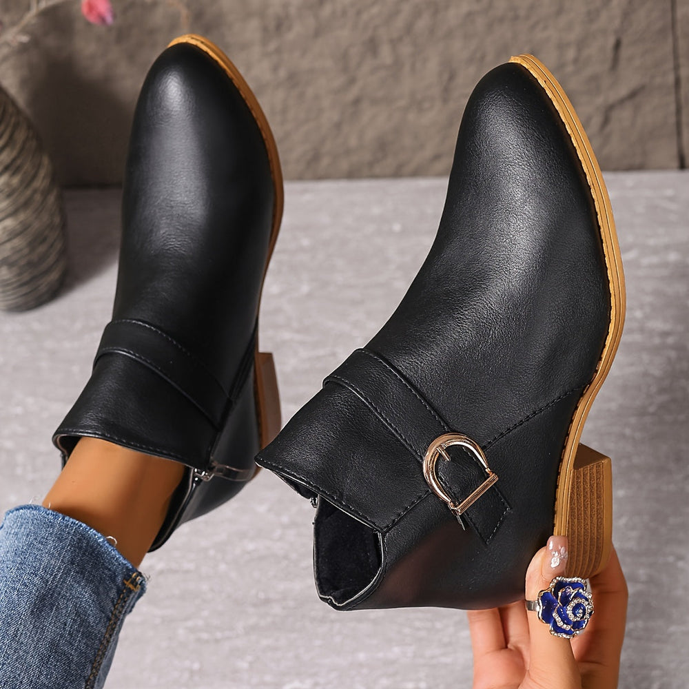 Women's Wraparound Buckle Chelsea Ankle Boots with Side Zip, view 2