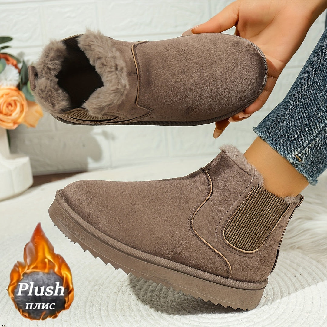 Women's Platform Ankle Boots, Fleece Lined Warm Winter Booties