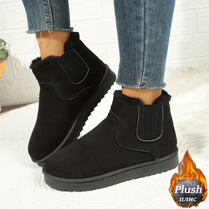 Women's Platform Ankle Boots, Fleece Lined Warm Winter Booties