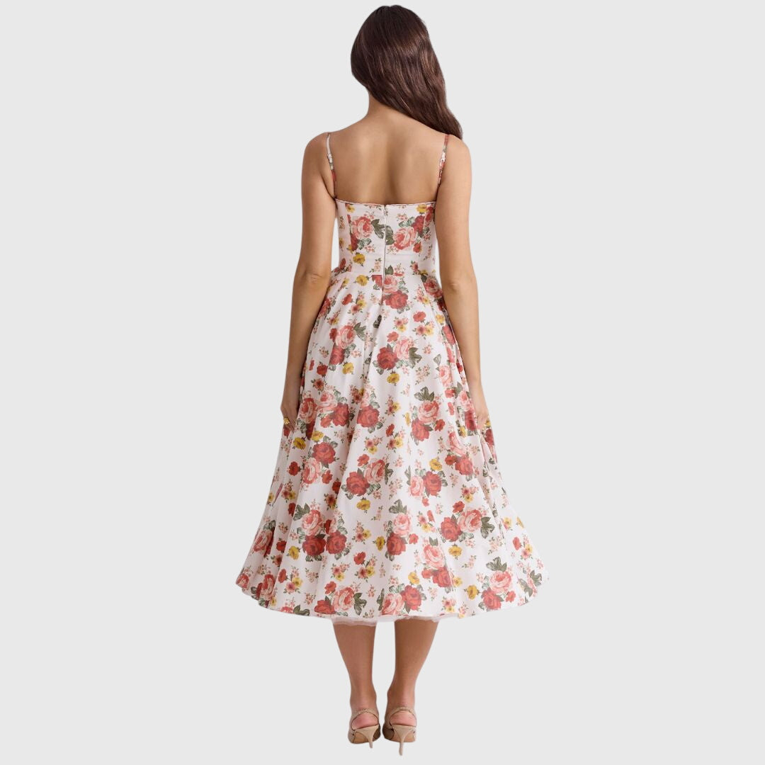Women's Lined Maxi Dress with Pockets and Adjustable Straps, view 6