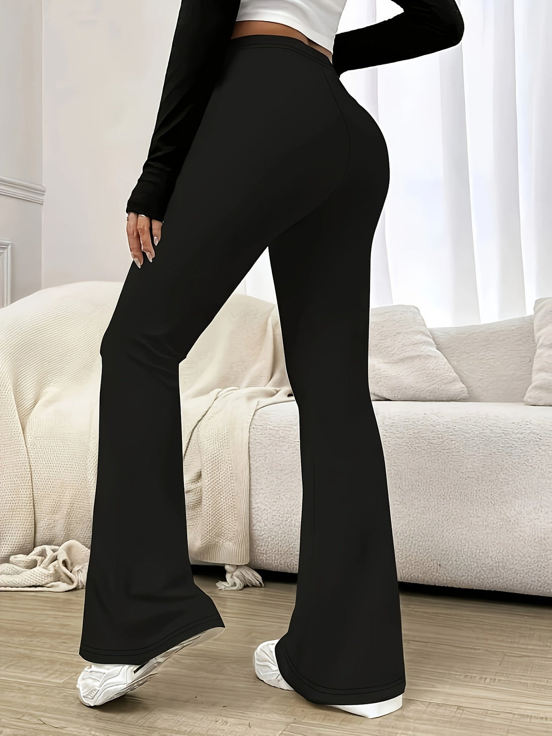 Women's Flared Trousers, High Waisted Bootcut Stretch Pants