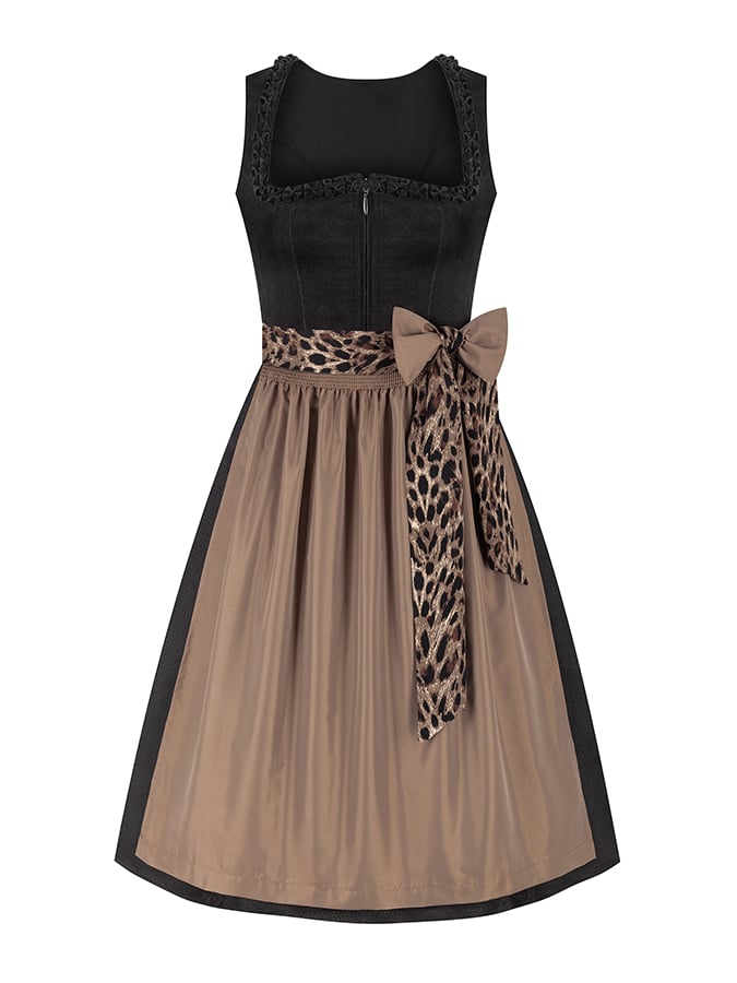 Women's Leopard Print Fitted Mini Dress with Bow