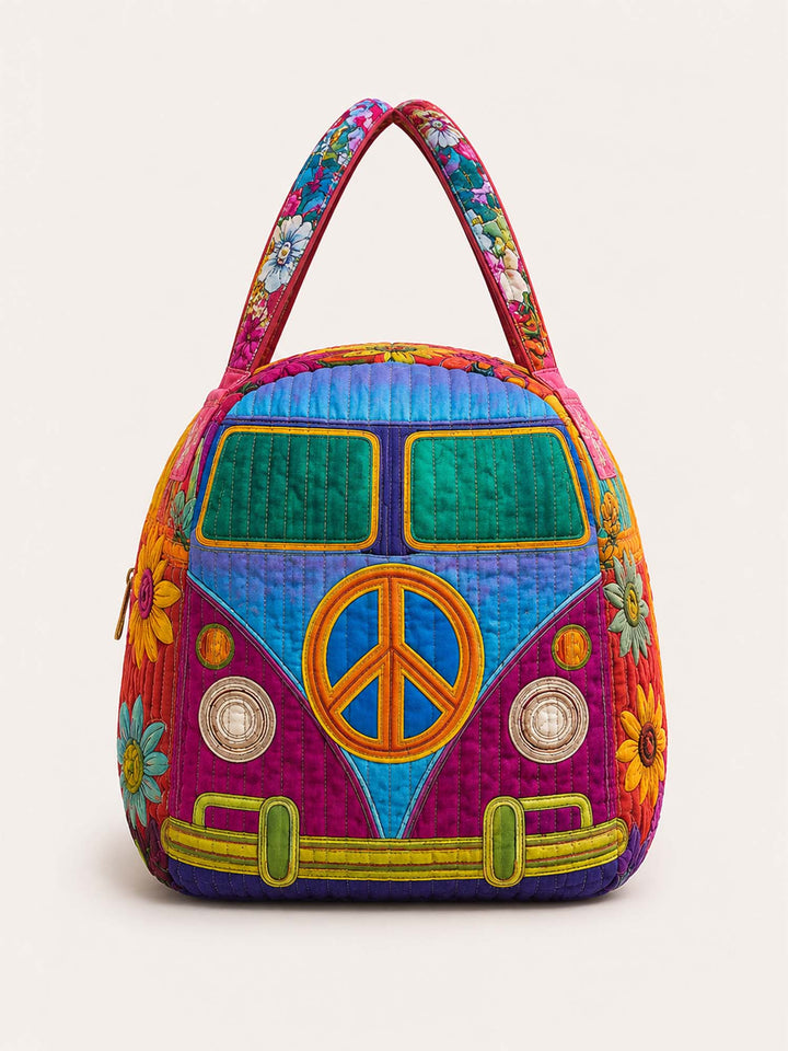 70s Hippie Van Quilted Duffle Bag