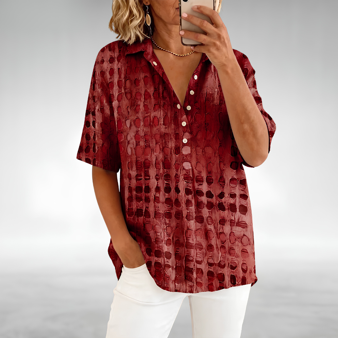 Women's Soft Relaxed-Fit Everyday Top in Red