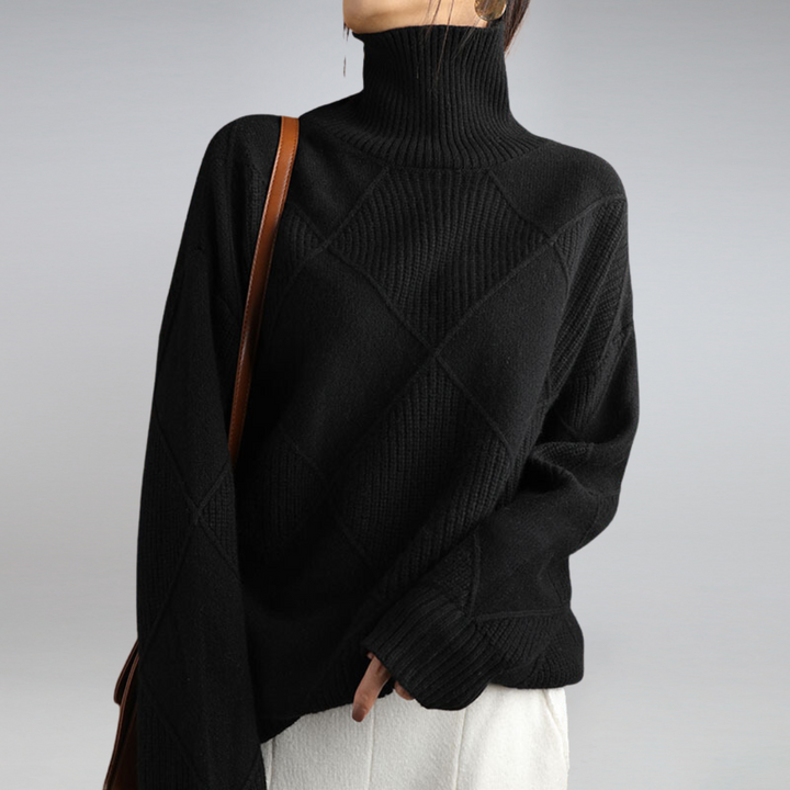 Women's Turtleneck Sweater, Soft Knit Long Sleeve Pullover Top