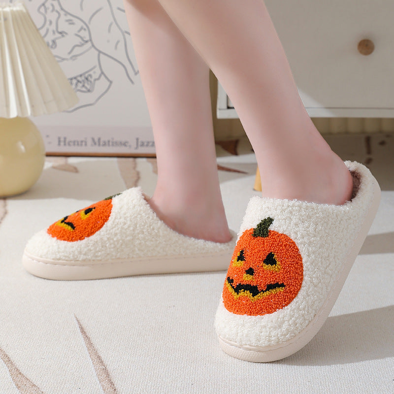 Midnight Bat Pumpkin Halloween Slippers | Unisex