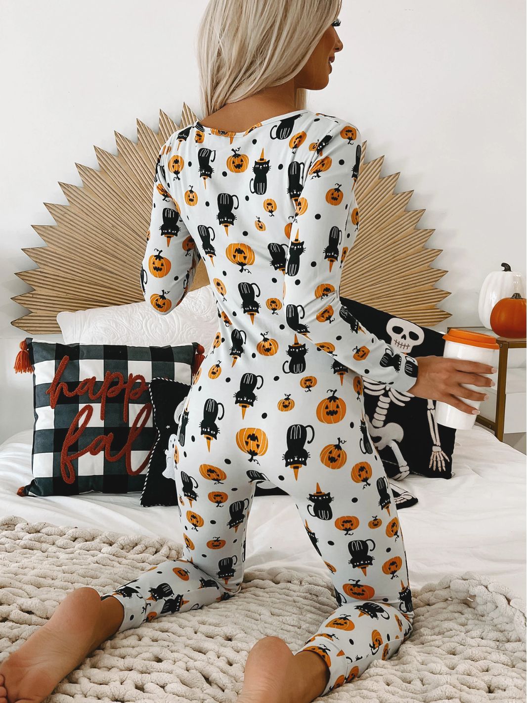 Black Cat Society Halloween Jumpsuit for Women