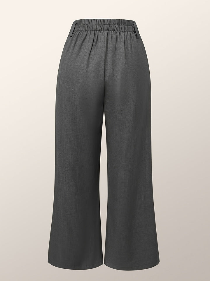 Women's Wide Leg Trousers, Side Slit High Waisted Flowy Pants