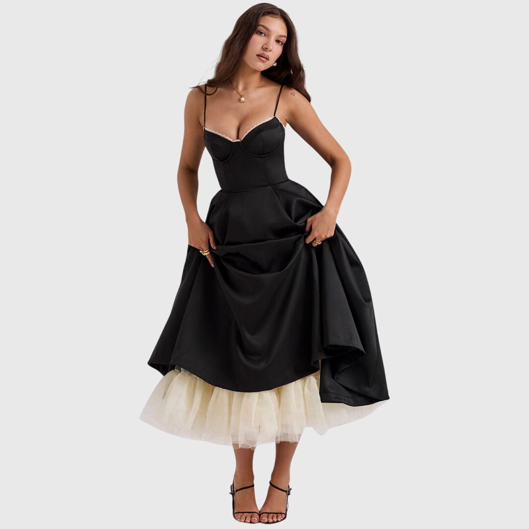 Women's Lined Maxi Dress with Pockets and Adjustable Straps, view 2
