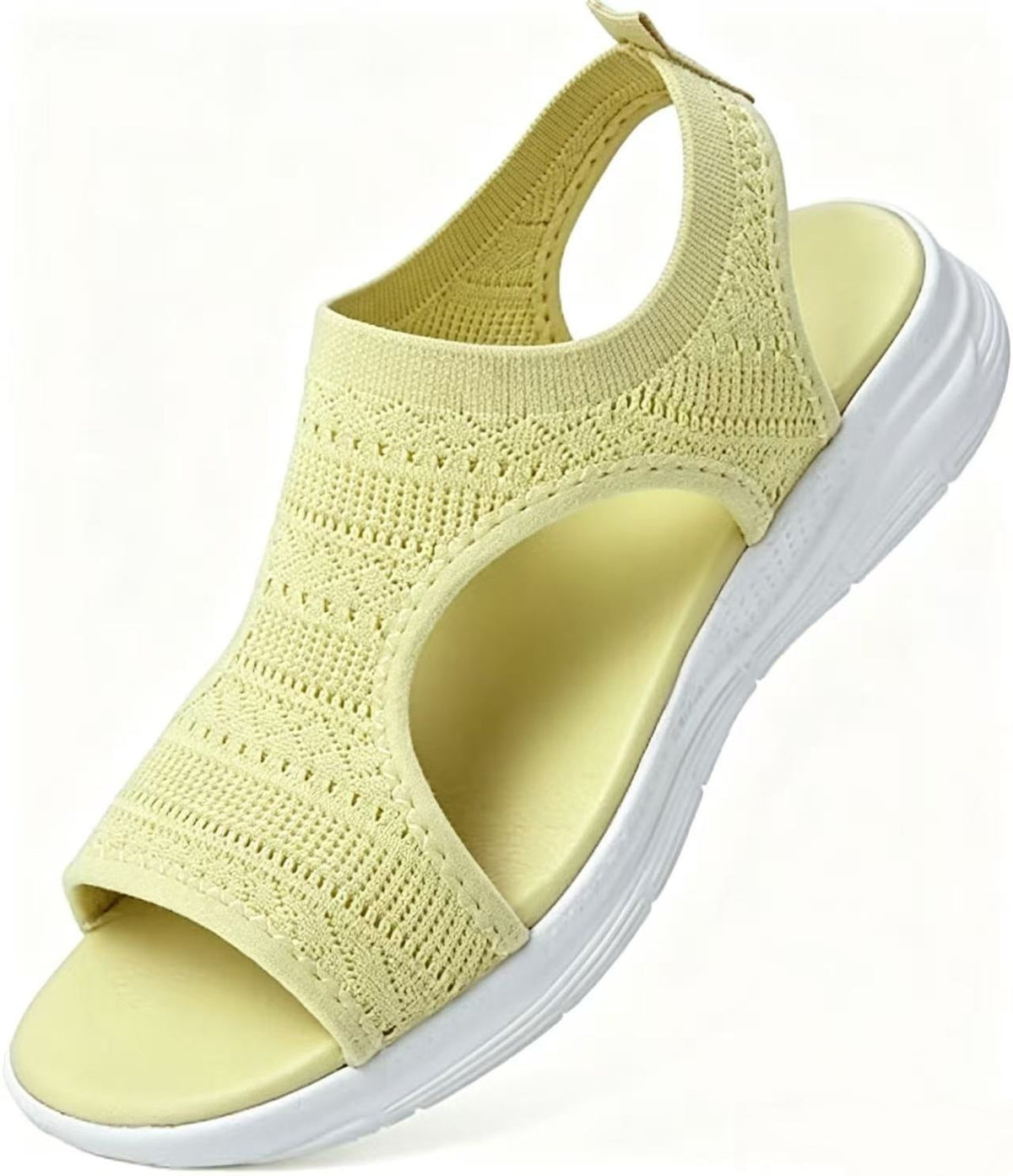 Women's Breathable Open-Toe Flat Sandals in Yellow