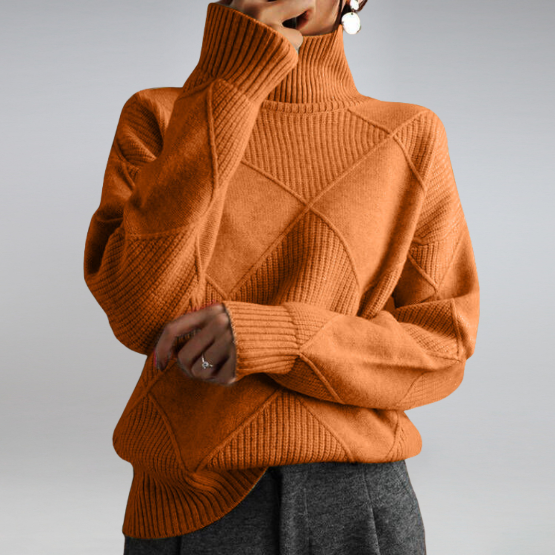Women's Turtleneck Sweater, Soft Knit Long Sleeve Pullover Top