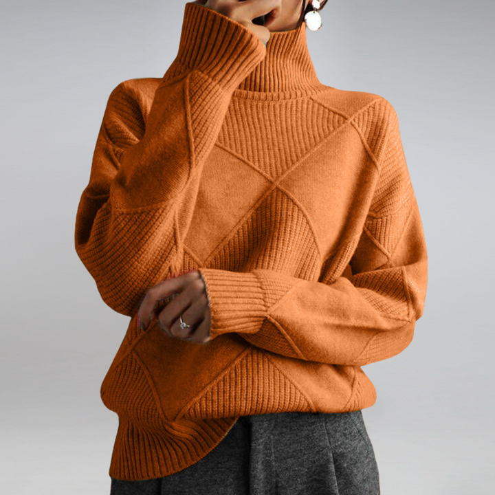 Women's Turtleneck Sweater, Soft Knit Long Sleeve Pullover Top