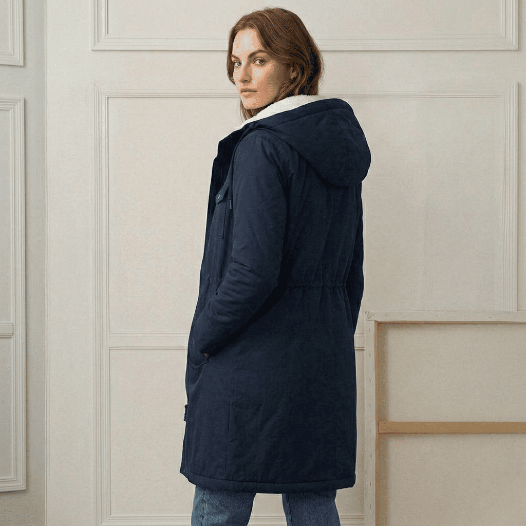 Women's Fleece-Lined Hooded Winter Parka with Storm Flap, view 5