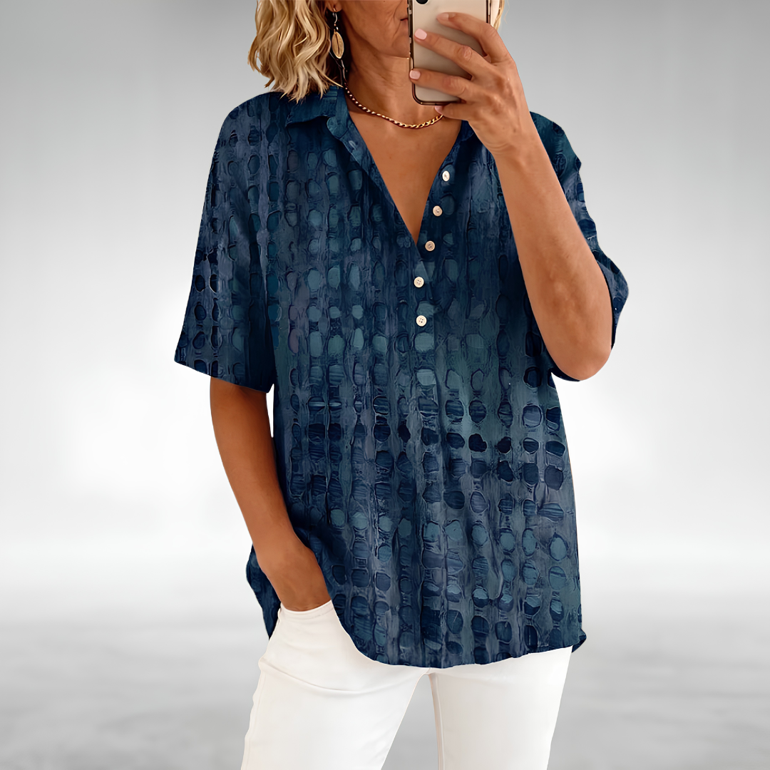 Women's Soft Relaxed-Fit Everyday Top in Navy Blue