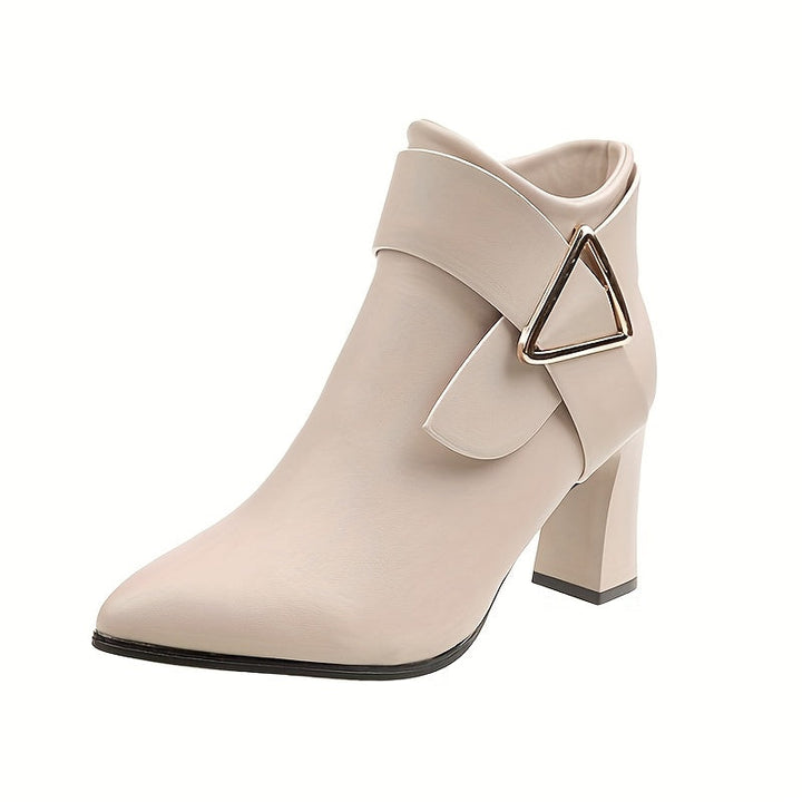 Women's Pointed Toe Ankle Boots, Heeled Slip On Chelsea Booties